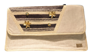 Handcrafted Envelope Wallet with Gold Floral Details