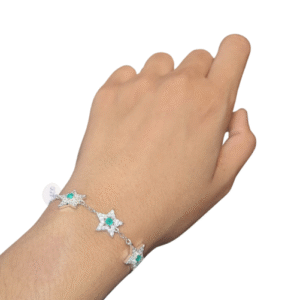 Pulsera en plata esmeralda